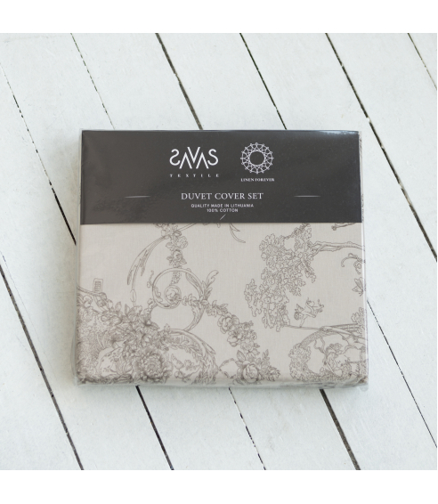 Bedding Set „Toile de Jouy grey“. Cotton bedding sets