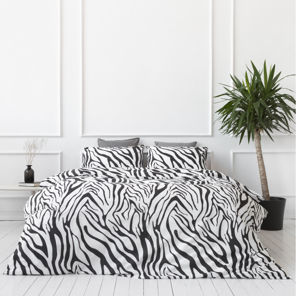 Bedding Set „Zebra“. Bedding sets 135x200, 140x200 cm, 200x220 cm. Bedding with a stylish graphic striped pattern.