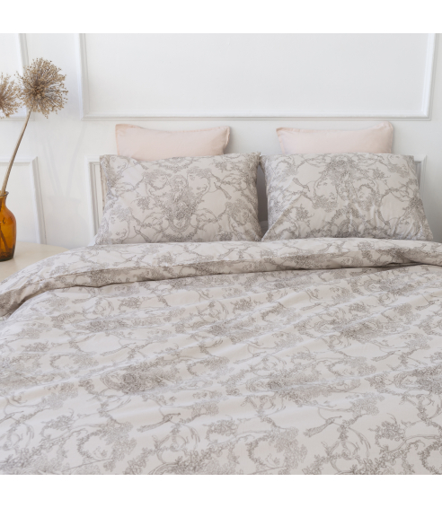 Bedding Set „Toile de Jouy grey“. Cotton bedding sets