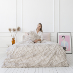 Bedding Set „Toile de Jouy grey“. Patterned bedding sets, 140x200 cm, 160x200 cm