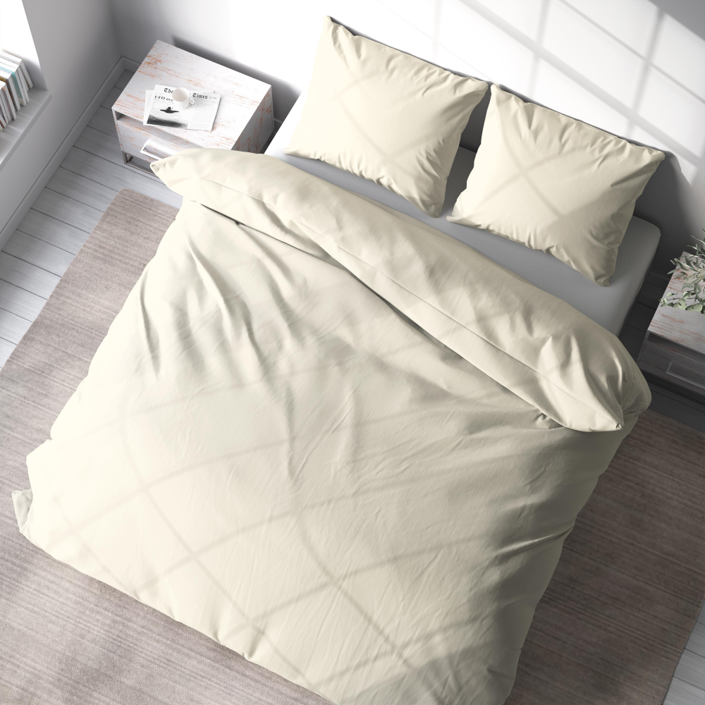 Bedding Set „Kremo“. Bedding sets 155x200, 140x200 cm, 160x200 cm, 200x200 cm, 200x220 cm, 220x240 cm. Stylish cream bedding set, perfect for a sophisticated bedroom ambiance.