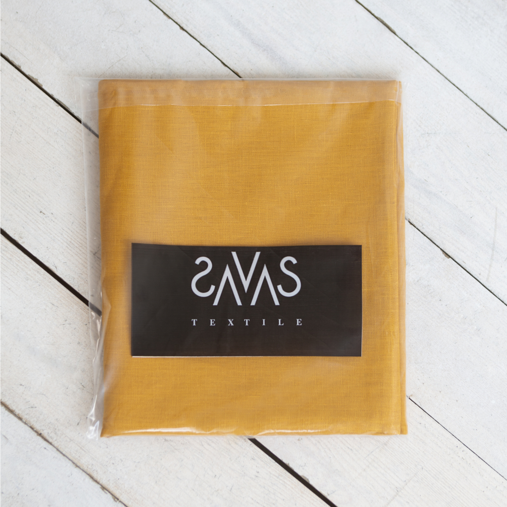 Tablecloth „Linen yellow“. Linen tablecloths, 140x140 cm, 140x300 cm