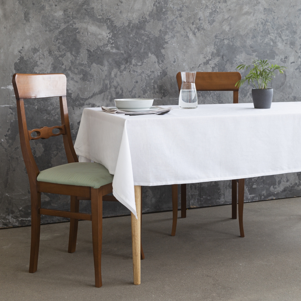 Tablecloth „Linen white“. Linen tablecloths, 140x200 cm, 140x240 cm, 140x300 cm