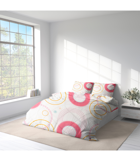 Premium Sateen Bedding Set „Circles“. Satin bedding sets