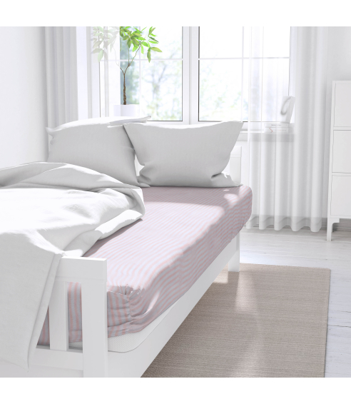 Cotton Bed Sheet „Rose stripes“. Flat sheets