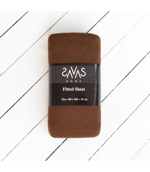 Jersey fitted sheet “Brown”. Fitted sheets 140x200