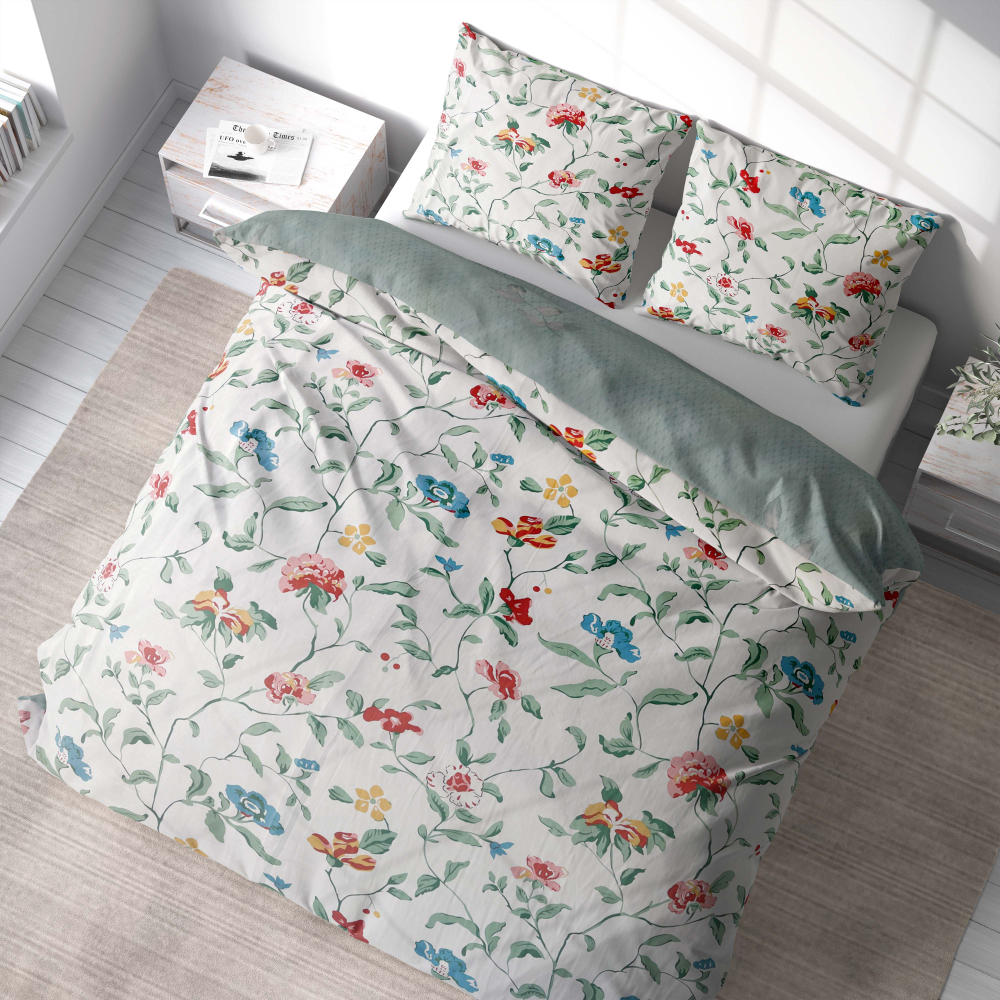 Sateen Bedding Set „Sensacia“. Bedding sets with plants, 200x200 cm, 200x220 cm