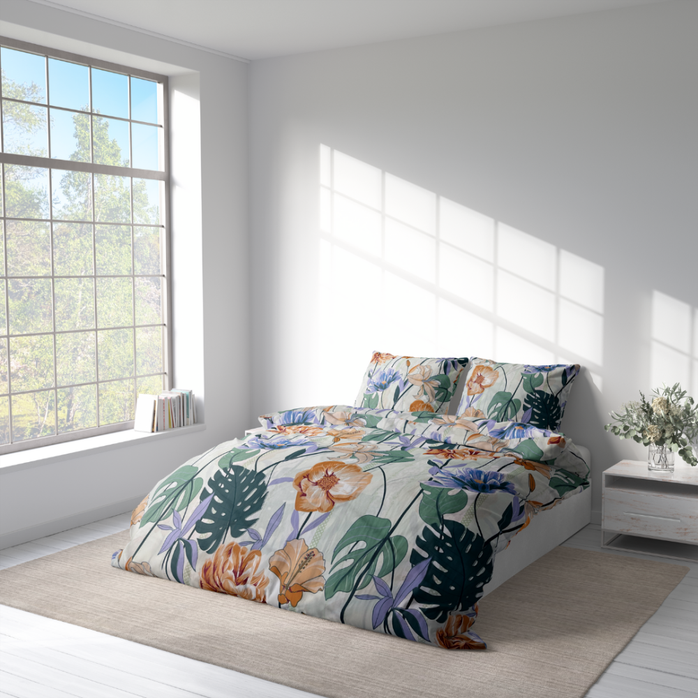 Bedding Set „Suki“. Bedding sets with plants, 140x200 cm, 200x220 cm