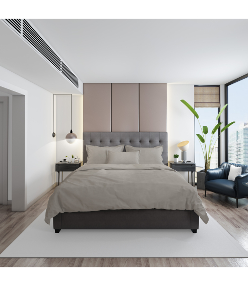 Premium Sateen Bedding Set „Taupe“. Satin bedding sets