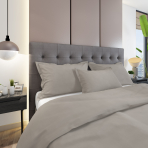 Premium Sateen Bedding Set „Taupe“. Brown bedding sets, 140x200 cm, 150x200 cm, 160x200 cm, 180x200 cm, 200x200 cm, 200x220 cm, 220x240 cm