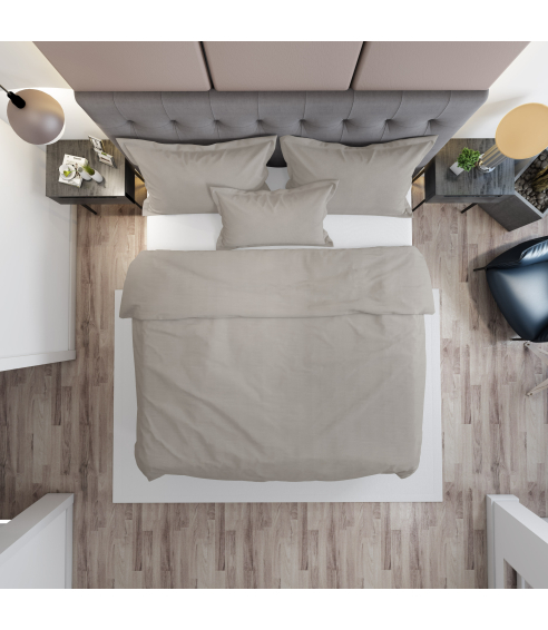 Premium Sateen Bedding Set „Taupe“. Satin bedding sets