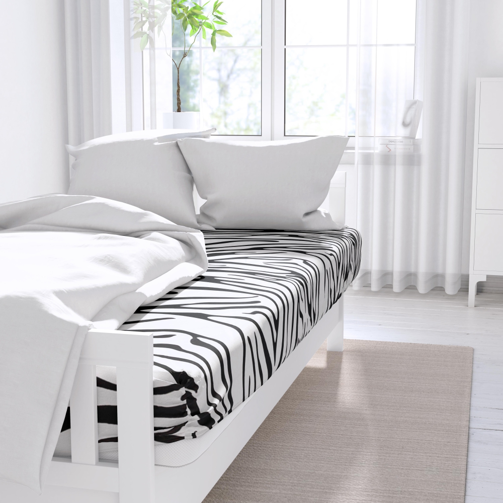 Cotton Bed Sheet „Zebra“, 150x220 cm
