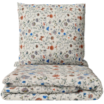 Double duvet cover sets „Countryside“. Green bedding set, 200x200 cm, 200x220 cm. Light cream bedding set with a colourful small flower and butterfly pattern Double duvet cover sets „Countryside“. Green bedding set, 200x200 cm, 200x220 cm. Light cream bedding set with a colourful small flower and butterfly pattern