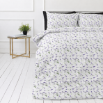 Double duvet cover sets „Lavender Breeze“. Bedding sets with plants, 200x200 cm, 200x220 cm. Light bedding design with small purple lavender flowers Double duvet cover sets „Lavender Breeze“. Bedding sets with plants, 200x200 cm, 200x220 cm. Light bedding design with small purple lavender flowers