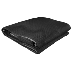 Double-sided bedspread “Black Trapuntino Bedspread”. Blankets, 170x250 cm, 200x250 cm. The surface of the black and gray reversible bedspread is decorated with a subtle deep rectangular pattern.