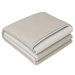 Double-Sided Bedspread “Cream Trapuntino”. Blankets, 170x250 cm, 200x250 cm. Cream-colored bedspread with small rectangular patterns. Double-Sided Bedspread “Cream Trapuntino”. Blankets, 170x250 cm, 200x250 cm. Cream-colored bedspread with small rectangular patterns.