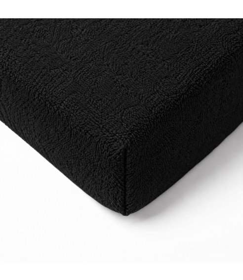 Terry fitted sheet „Black frote“. Fitted sheets 90x200