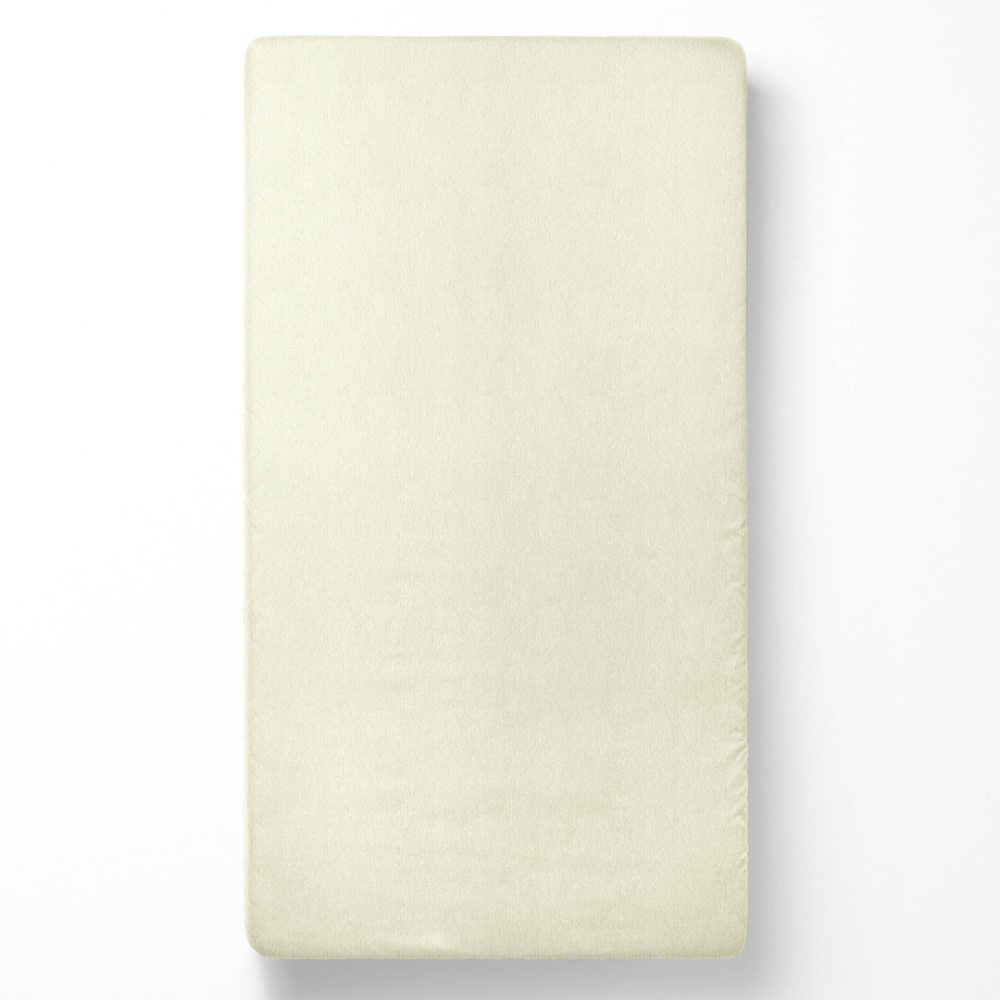 Terry fitted sheet „Cream Terry sheet“. Fitted sheets 160x200, 90x200 cm, 160x200 cm, 180x200 cm. Cream terry fitted sheet, offering a smooth and absorbent surface for a restful night's sleep.