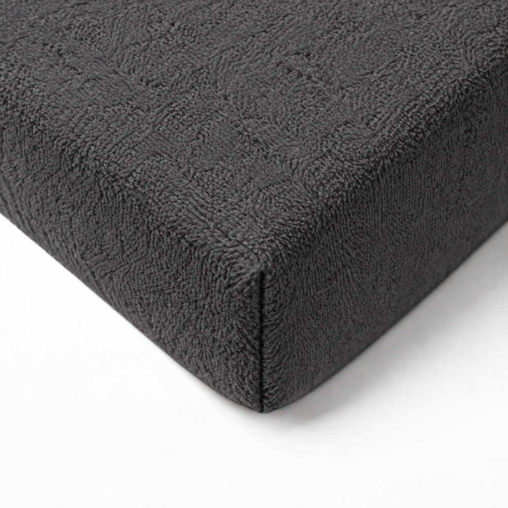 Terry fitted sheet „Dark grey frote“. Fitted sheets 180x200, 90x200 cm, 140x200 cm, 160x200 cm, 180x200 cm, 200x220 cm
