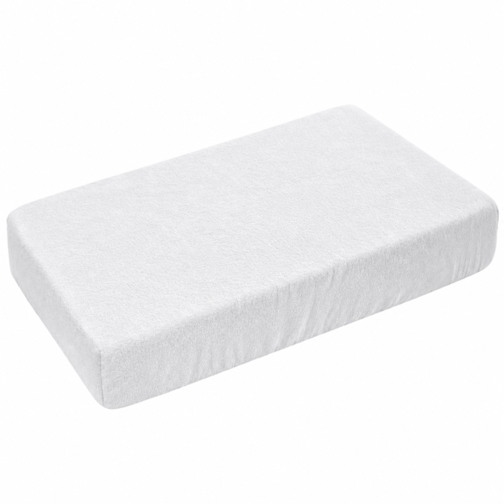 Terry fitted sheet „White frote“. Fitted sheets 180x200, 90x200 cm, 140x200 cm, 160x200 cm, 180x200 cm, 200x220 cm. White fitted sheet with a fine looped terry texture. Terry fitted sheet „White frote“. Fitted sheets 180x200, 90x200 cm, 140x200 cm, 160x200 cm, 180x200 cm, 200x220 cm. White fitted sheet with a fine looped terry texture.