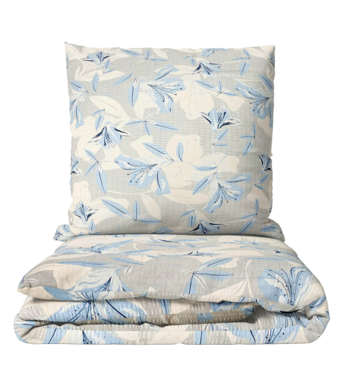 Cotton seersucker bedding set „Ice Lily“. Cotton bedding sets