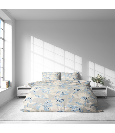Cotton seersucker bedding set „Ice Lily“. Cotton bedding sets