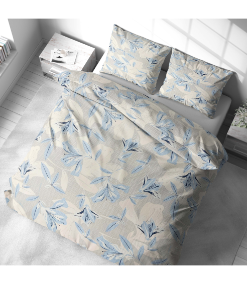 Cotton seersucker bedding set „Ice Lily“. Cotton bedding sets
