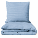 Cotton seersucker bedding set "Kora Dusty Blue". Bedding sets 155x200, 140x200 cm, 150x200 cm, 160x200 cm, 180x200 cm, 200x200 cm, 200x220 cm, 220x240 cm. Light blue bedding set with subtle textured pattern.
