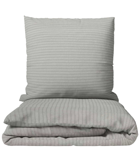 Cotton seersucker bedding set "Kora Grey". Cotton bedding sets
