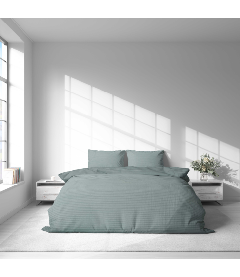 Cotton seersucker bedding set "Kora Jade". Cotton bedding sets