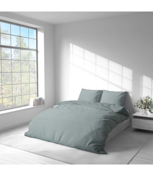 Cotton seersucker bedding set "Kora Jade". Cotton bedding sets