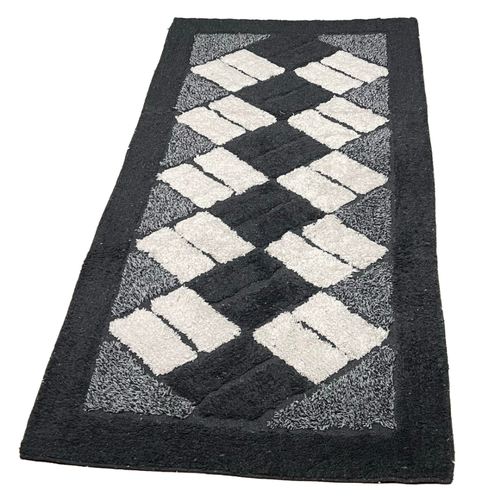 Rug “Black Diamond Mosaic Rug”. Bath mats, 70x140 cm