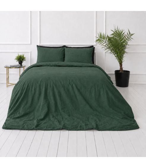 Linen bedding set „Linen Dark Green“. Linen bedding sets