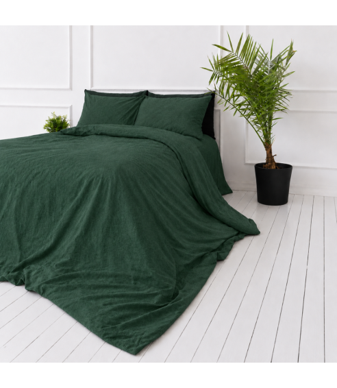 Linen bedding set „Linen Dark Green“. Linen bedding sets