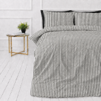 Linen Bedding Set „Linen Grey Stripes“. Bedding sets 150x200, 140x200 cm, 150x200 cm, 160x200 cm, 180x200 cm, 200x200 cm, 200x220 cm, 220x240 cm. Elegant bedding set with grey and white stripes.