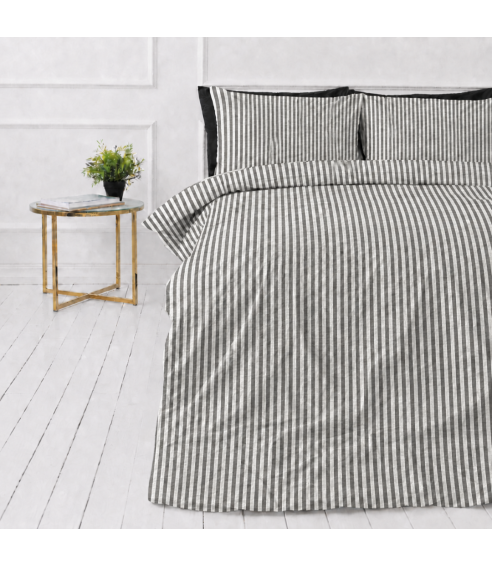Linen Bedding Set „Linen Grey Stripes“. Linen bedding sets