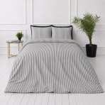 Linen Bedding Set „Linen Grey Stripes“. Bedding sets 150x200, 140x200 cm, 150x200 cm, 160x200 cm, 180x200 cm, 200x200 cm, 200x220 cm, 220x240 cm. Classic bedding set with a narrow grey and white striped pattern.