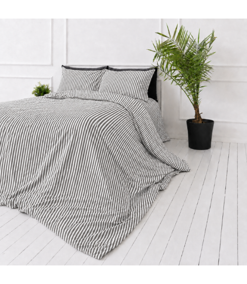 Linen Bedding Set „Linen Grey Stripes“. Linen bedding sets