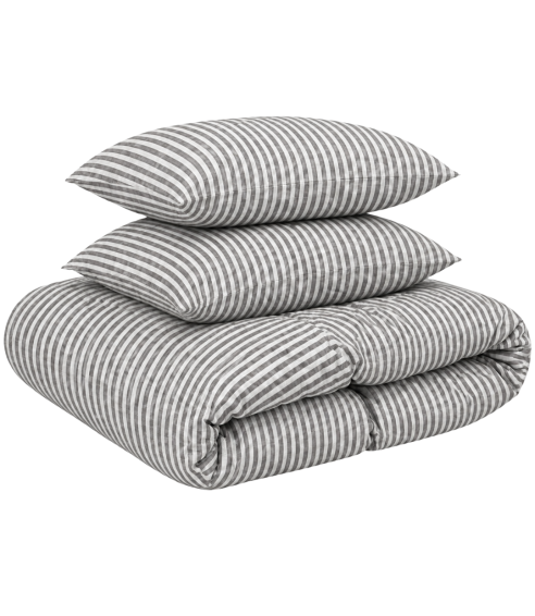 Linen Bedding Set „Linen Grey Stripes“. Linen bedding sets