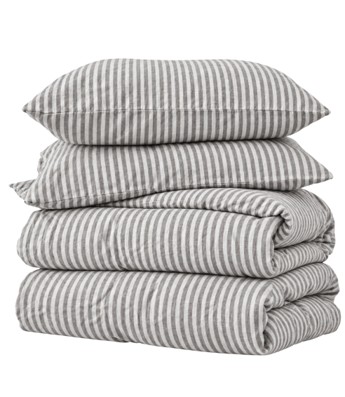 Linen Bedding Set „Linen Grey Stripes“. Linen bedding sets