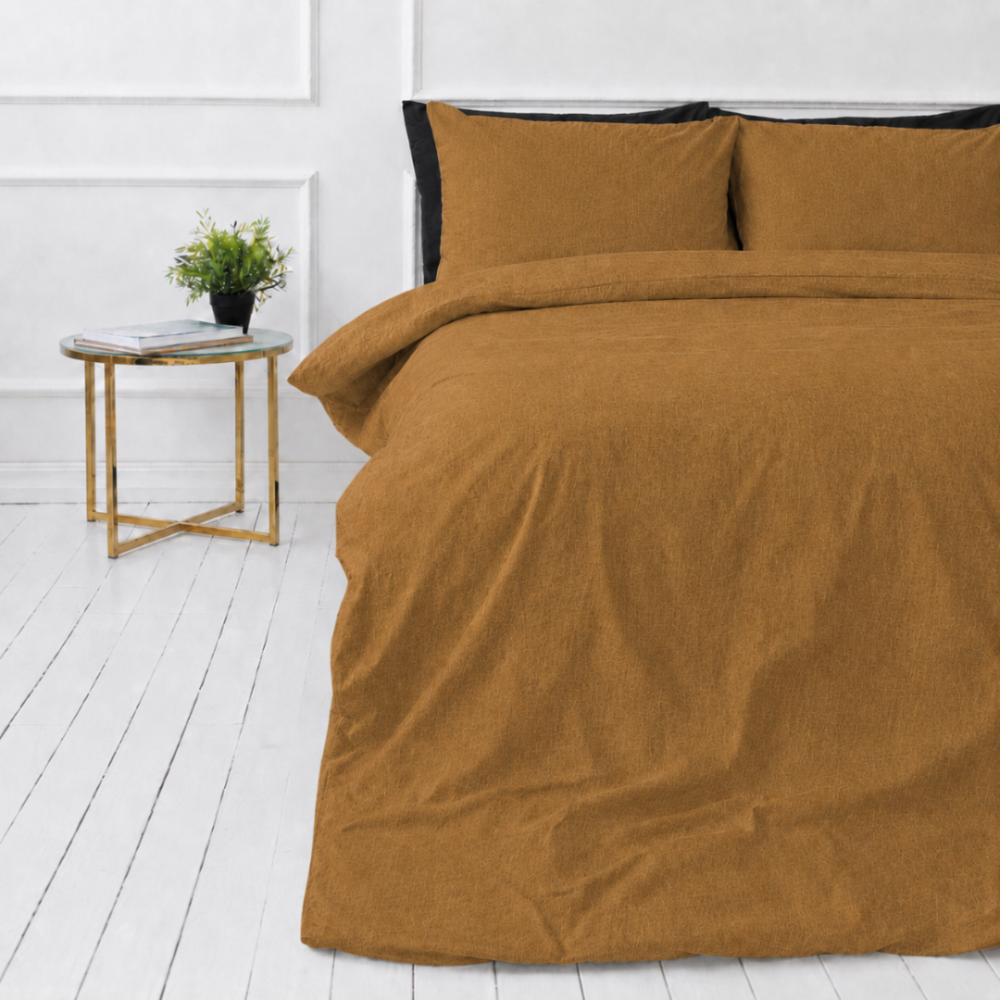Linen Bedding Set „Linen Mustard“. Bedding sets 150x200, 140x200 cm, 150x200 cm, 160x200 cm, 180x200 cm, 200x200 cm, 200x220 cm, 220x240 cm. Warm caramel bedding set with an elegant solid-colour design. Linen Bedding Set „Linen Mustard“. Bedding sets 150x200, 140x200 cm, 150x200 cm, 160x200 cm, 180x200 cm, 200x200 cm, 200x220 cm, 220x240 cm. Warm caramel bedding set with an elegant solid-colour design.