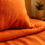 Linen Bedding Set “Linen Orange”. Bedding sets 155x200, 140x200 cm, 150x200 cm, 160x200 cm, 180x200 cm, 200x200 cm, 200x220 cm, 220x240 cm