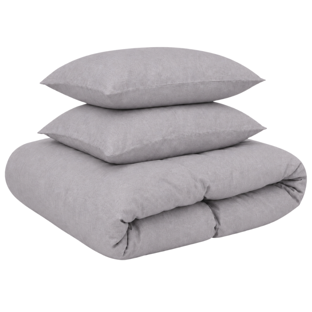 Linen Bedding Set „Linen Pearl“. Bedding sets 150x200, 140x200 cm, 150x200 cm, 160x200 cm, 180x200 cm, 200x200 cm, 200x220 cm, 220x240 cm. Light grey bedding set with lilac undertones and subtle design. Linen Bedding Set „Linen Pearl“. Bedding sets 150x200, 140x200 cm, 150x200 cm, 160x200 cm, 180x200 cm, 200x200 cm, 200x220 cm, 220x240 cm. Light grey bedding set with lilac undertones and subtle design.