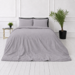 Linen Bedding Set „Linen Pearl“. Bedding sets 150x200, 140x200 cm, 150x200 cm, 160x200 cm, 180x200 cm, 200x200 cm, 200x220 cm, 220x240 cm. Pastel grey-violet bedding set for a minimalist bedroom interior. Linen Bedding Set „Linen Pearl“. Bedding sets 150x200, 140x200 cm, 150x200 cm, 160x200 cm, 180x200 cm, 200x200 cm, 200x220 cm, 220x240 cm. Pastel grey-violet bedding set for a minimalist bedroom interior.