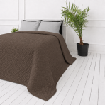 Bedspread “Bedspread Brunette”. Blankets, 210x240 cm. Brown bedspread with a repeating woven-inspired geometric design Bedspread “Bedspread Brunette”. Blankets, 210x240 cm. Brown bedspread with a repeating woven-inspired geometric design