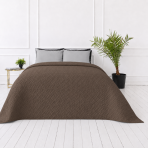 Bedspread “Bedspread Brunette”. Blankets, 210x240 cm. Chocolate brown bedspread with a subtle geometric embossed texture Bedspread “Bedspread Brunette”. Blankets, 210x240 cm. Chocolate brown bedspread with a subtle geometric embossed texture