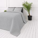 Bedspread “Bedspread Harbor”. Blankets, 210x240 cm. Silver grey bedspread with a repeating woven geometric pattern