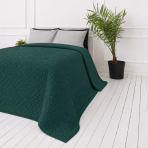 Bedspread “Bedspread Juniper”. Blankets, 210x240 cm. Emerald-toned bedspread with a dense repeating woven-style pattern Bedspread “Bedspread Juniper”. Blankets, 210x240 cm. Emerald-toned bedspread with a dense repeating woven-style pattern