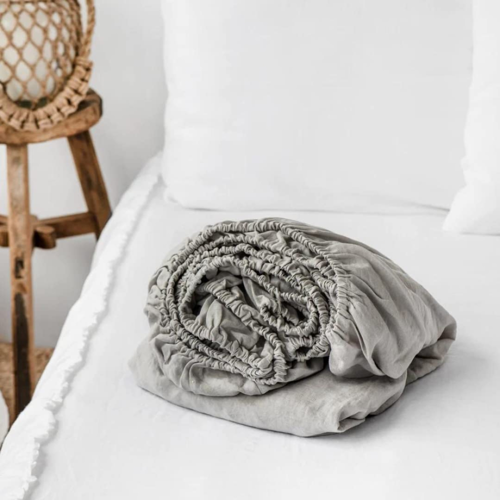 Cotton Fitted Sheet „Grey sky“, 140x200 cm, 160x200 cm