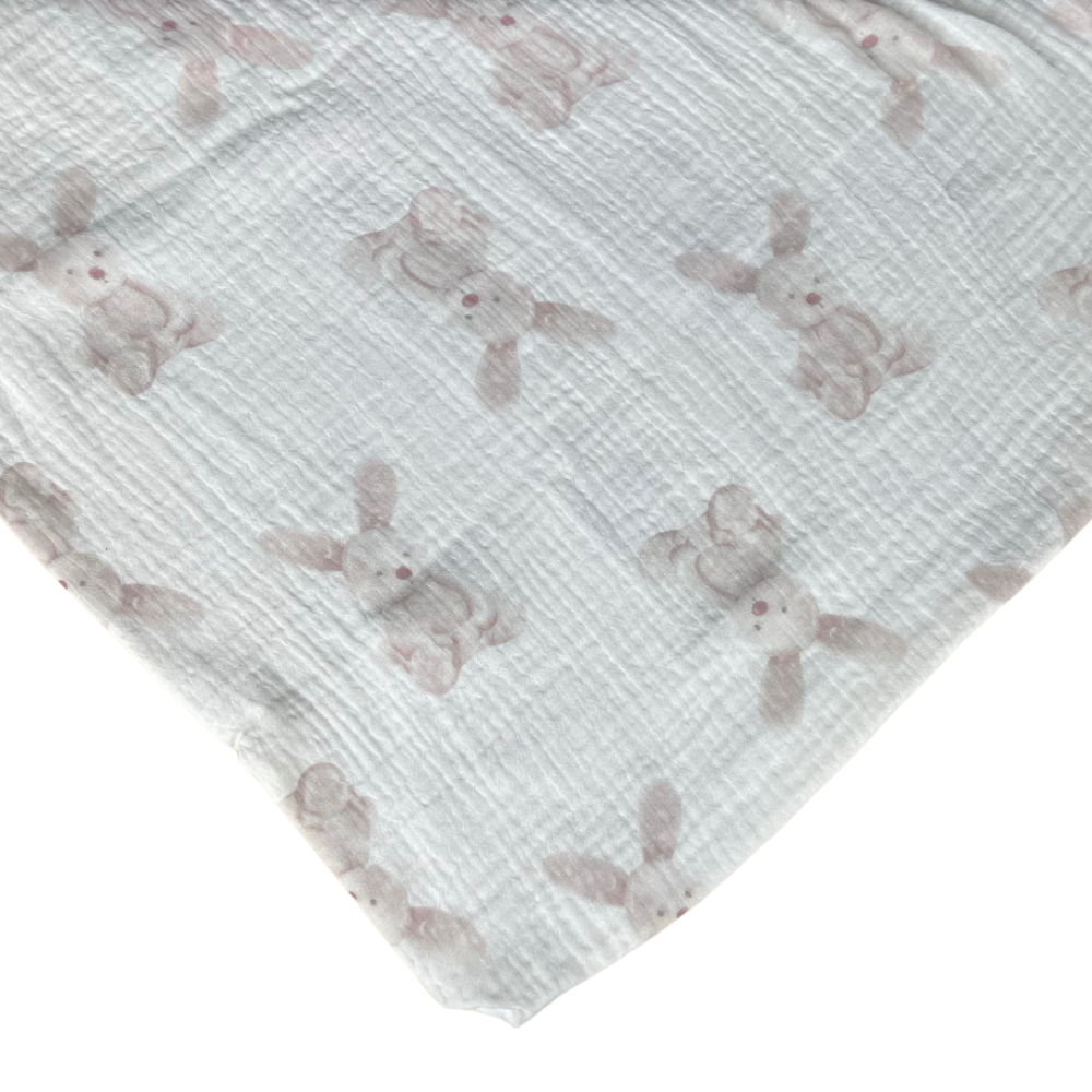 Muslin Bedding Set “Sweet Bunny Rest”. Patterned bedding sets, 140x200 cm, 160x200 cm
